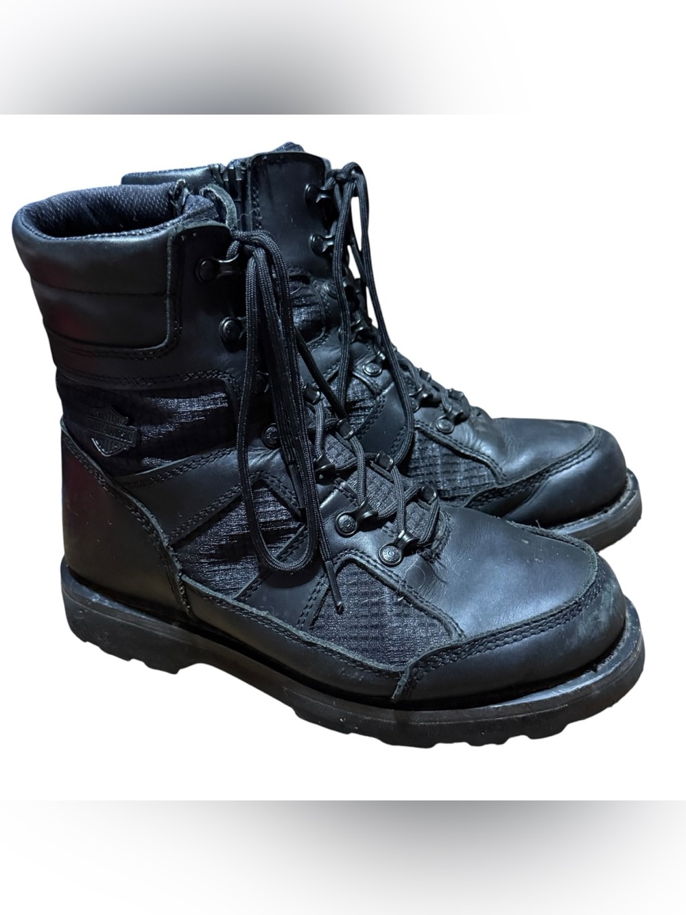 Harley Davidson D93771 Lensfield Black Ventilated Leather Motorcycle Boots 9.5M